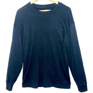Abercrombie & Fitch Soft AF Relaxed Black Knit Crew Neck Long Sleeve Tee Shirt M